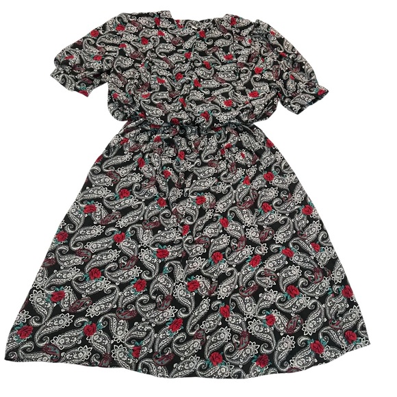 Perceptions Dresses & Skirts - Vintage Perceptions Union Made Dress – Paisley Rose Print, 70s/80s Boho Midi